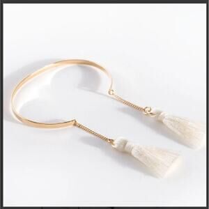 Anthropologie Shiraleah White Tassel Tallulah Bracelet New w/ Box